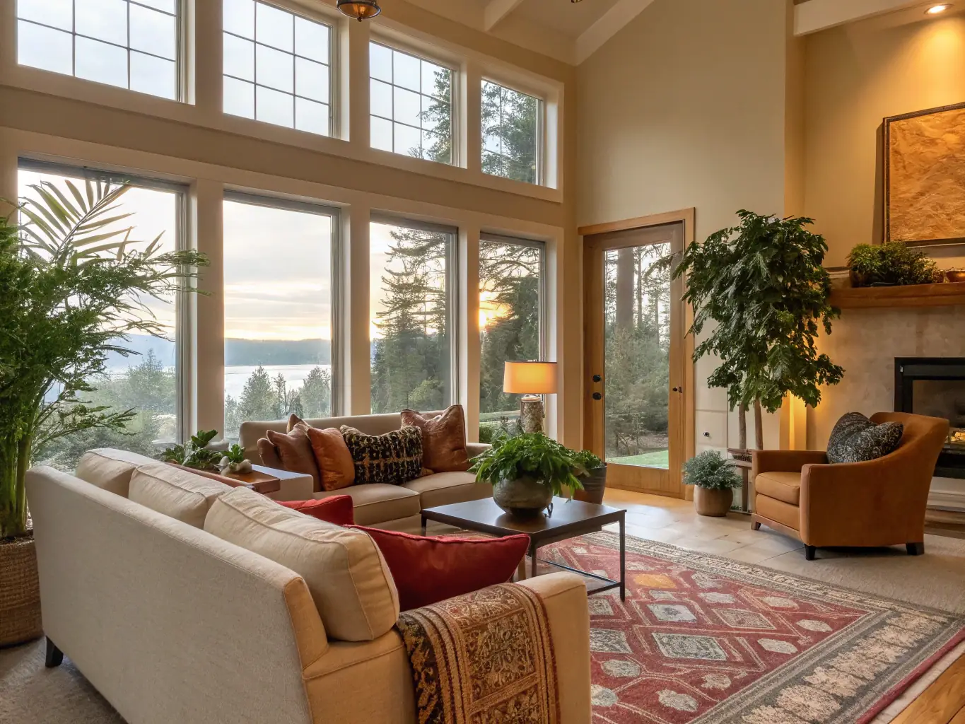 A bright, well-composed interior shot of a modern living room with natural lighting, showcasing the property's spaciousness and appeal. The image should convey a sense of warmth and invitation, highlighting the key features that attract potential buyers.