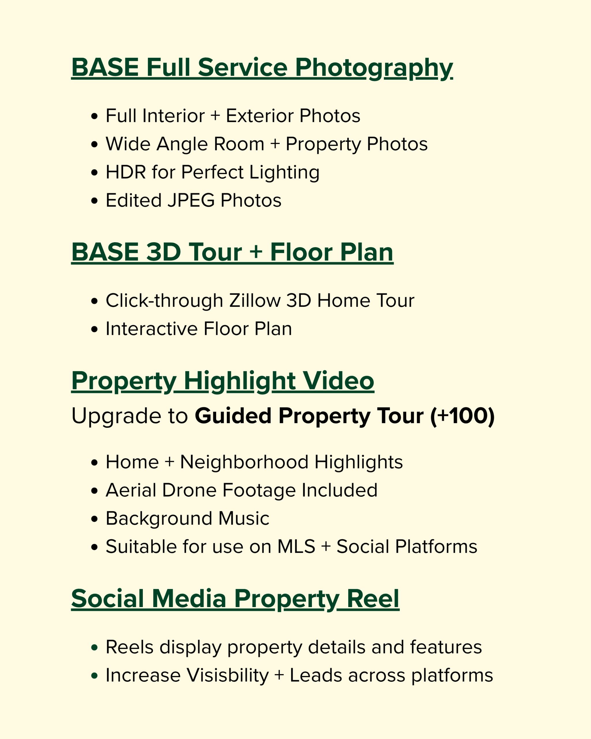scope of work for 211 Studio's base package
